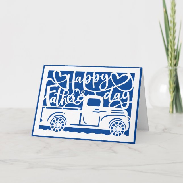 Blue Truck Father's Day Greeting Card (Front)