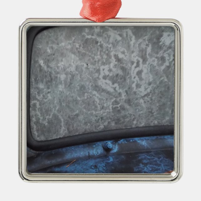 Blue Truck fosted window Metal Tree Decoration (Front)