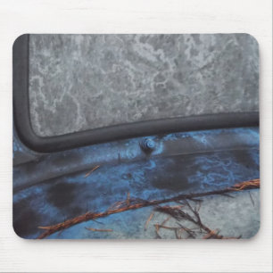 Blue Truck fosted window Mouse Mat