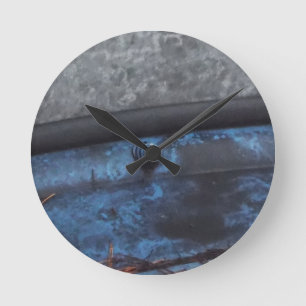 Blue Truck fosted window Round Clock