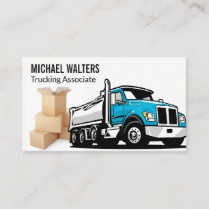 Blue Truck Illustration   Boxes Business Card