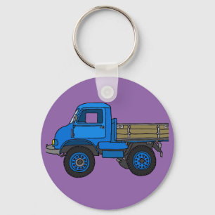 Blue truck key ring