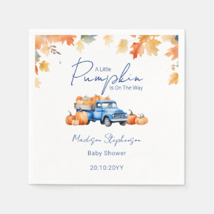 Blue Truck & Little Pumpkin on The Way Baby Shower Napkin