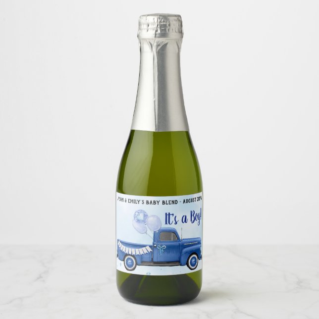 Blue Truck Mini Sparkling Wine Labels (Front)