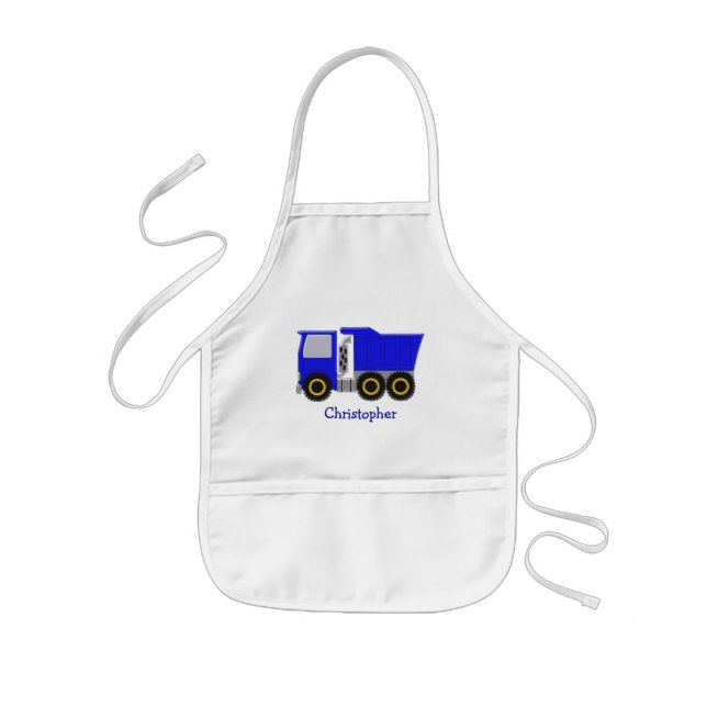 Blue Truck Personalised Kids Apron (Front)