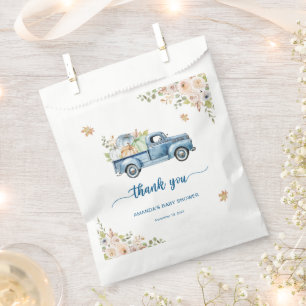 Blue Truck Pumpkin Baby Shower Thank You Favour Bags