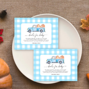 Blue truck pumpkin books for baby ticket enclosure card