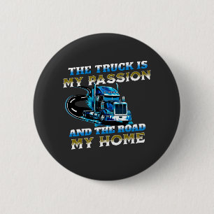 Blue Truck Speed Road Passion Home Driver Design 6 Cm Round Badge