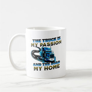 Blue Truck Speed Road Passion Home Driver Design Coffee Mug