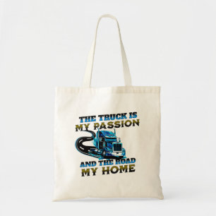 Blue Truck Speed Road Passion Home Driver Design Tote Bag