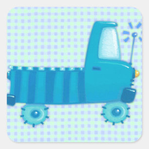 Blue Truck Square Sticker