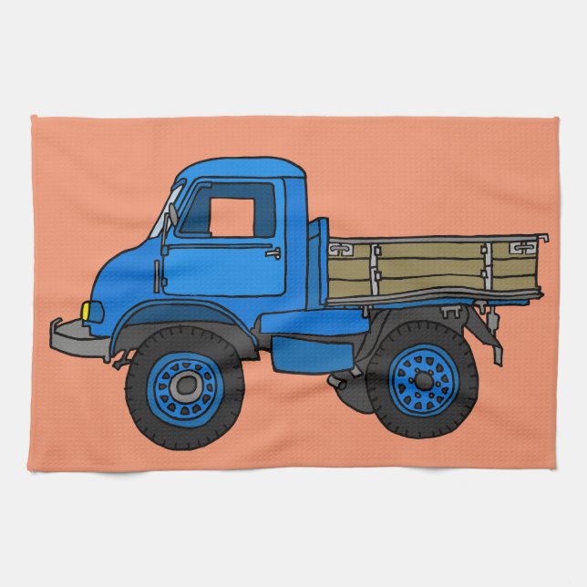 Blue truck tea towel (Horizontal)
