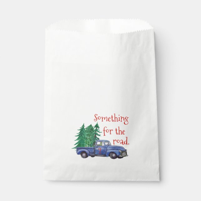 Blue Truck Themed Editable Age Text Favour Bags (Front)