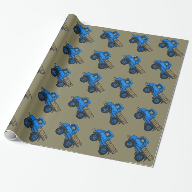 Blue truck wrapping paper (Unrolled)