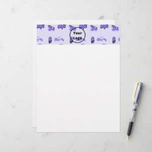 Blue trucking business pattern custom letterhead