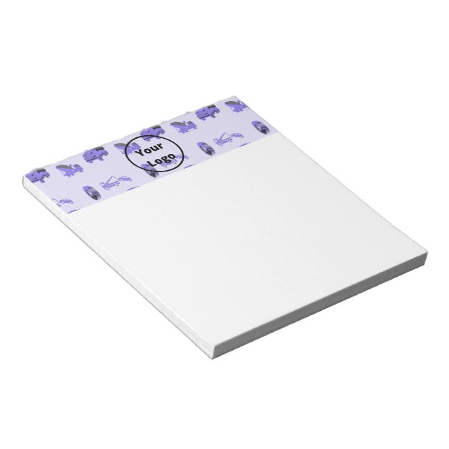 Blue trucking business pattern notepad (Angled)