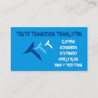 Blue truth business cards