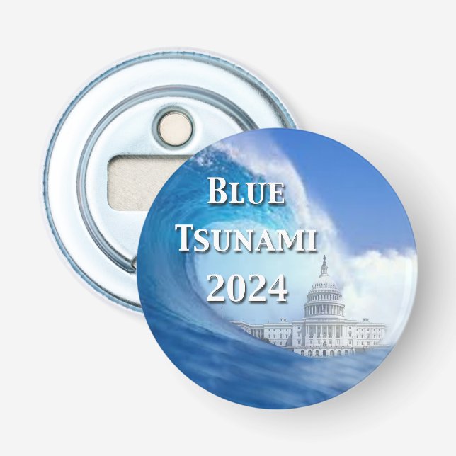 Blue Tsunami Election 2024 Bottle Opener (Front)