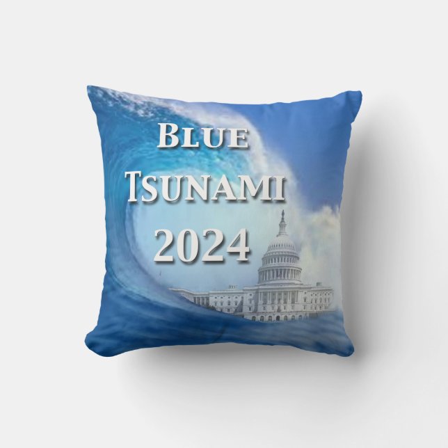 Blue Tsunami Election 2024 Cushion (Front)