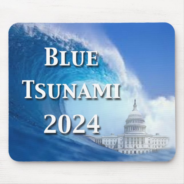 Blue Tsunami Election 2024 Mouse Mat (Front)