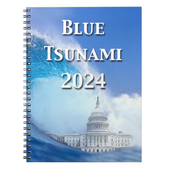 Blue Tsunami Election 2024 Notebook (Front)
