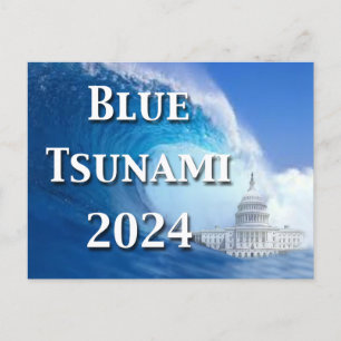 Blue Tsunami Election 2024 Postcard