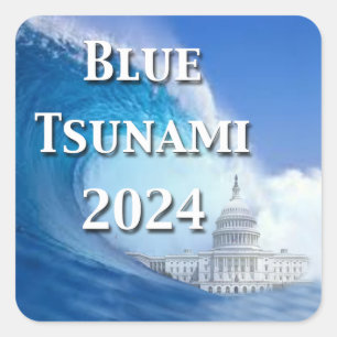 Blue Tsunami Election 2024 Square Sticker
