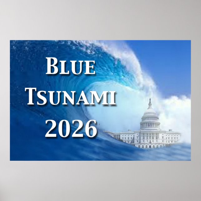 Blue Tsunami Election 2026 Poster (Front)