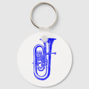 Blue Tuba Key Ring