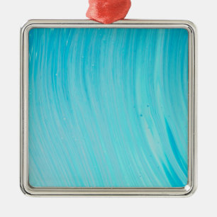 Blue Tube Wave Cool Teal Water Metal Tree Decoration