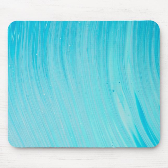Blue Tube Wave Cool Teal Water Mouse Mat (Front)