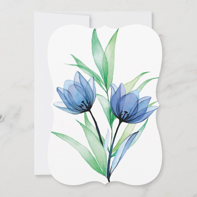 Blue tulip flower card (Front)