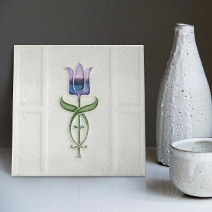 Blue Tulip Wall Decor Art Nouveau Art Deco Gibbons Tile
