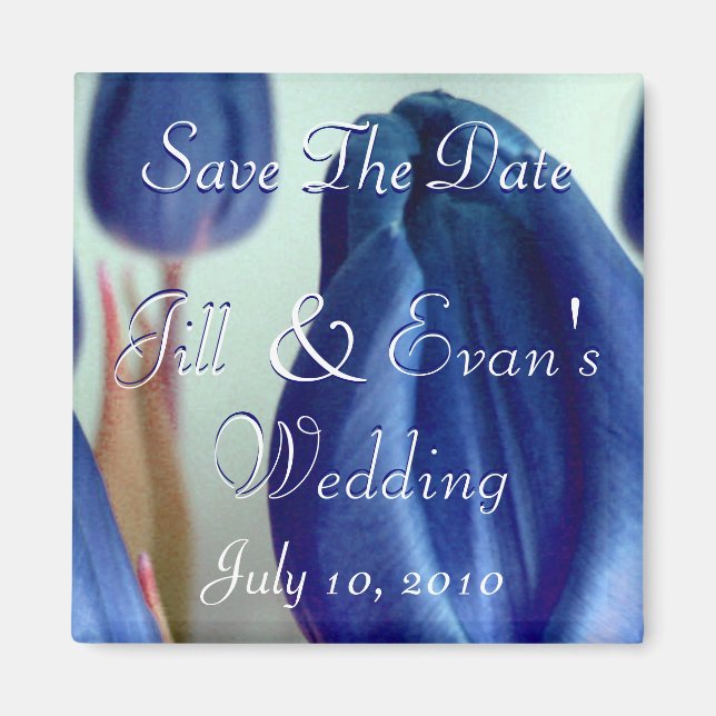 Blue Tulips Magnet (Front)