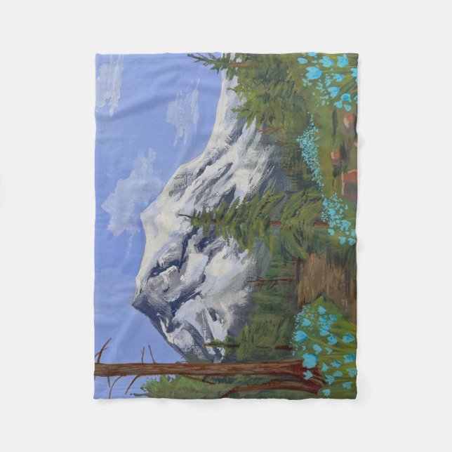 Blue Tulips on a hike Fleece Blanket (Front)