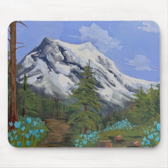 Blue Tulips on a Hike Mouse Mat (Front)