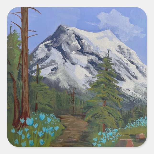 Blue Tulips on a hike Square Sticker (Front)