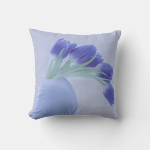 Blue Tulips Still Life Cushion