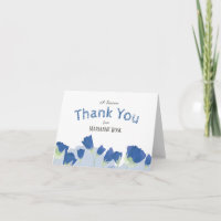 Blue Tulips Sweet 16 Thank You Card