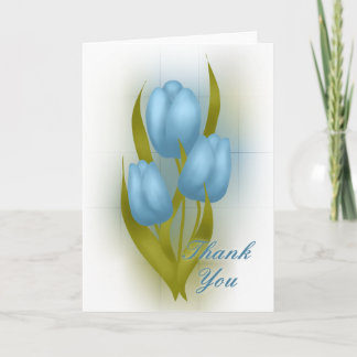 Blue Tulips Thank You Card