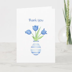Blue Tulips Thank You Card