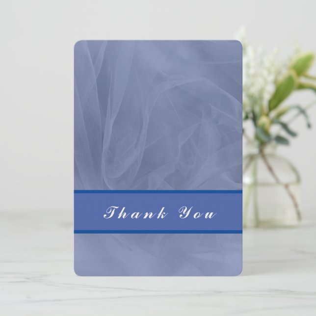 Blue Tulle Fabric - Any colour  Thank You Card (Standing Front)