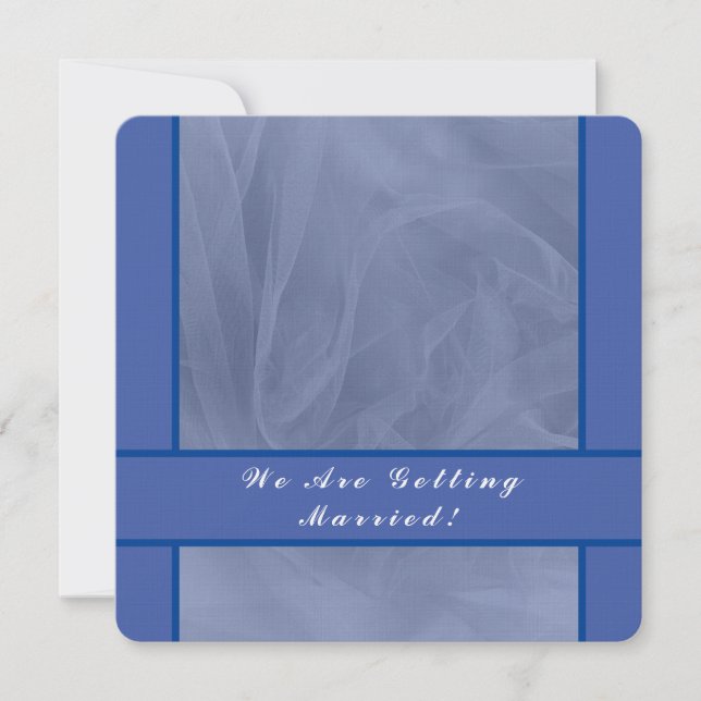 Blue Tulle Fabric -any colour Wedding Invitation (Front)