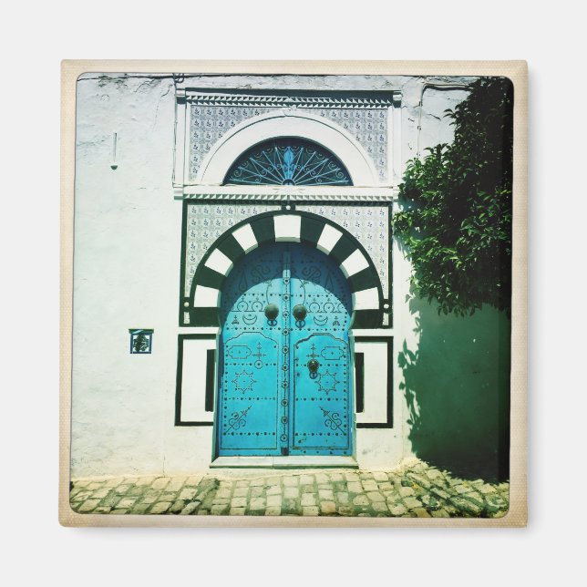 Blue Tunisian Door Magnet (Front)