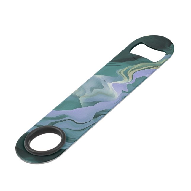 Blue Turbulence Acrylic Pour Abstract Art (Front Angled)