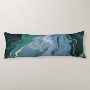 Blue Turbulence Acrylic Pour Abstract Art Body Cushion