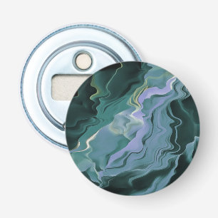 Blue Turbulence Acrylic Pour Abstract Art Bottle Opener