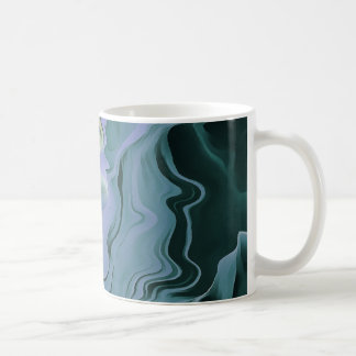 Blue Turbulence Acrylic Pour Abstract Art Coffee Mug