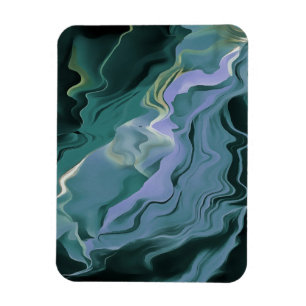 Blue Turbulence Acrylic Pour Abstract Art Magnet
