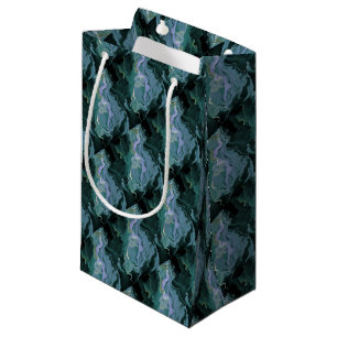 Blue Turbulence Acrylic Pour Abstract Art Small Gift Bag
